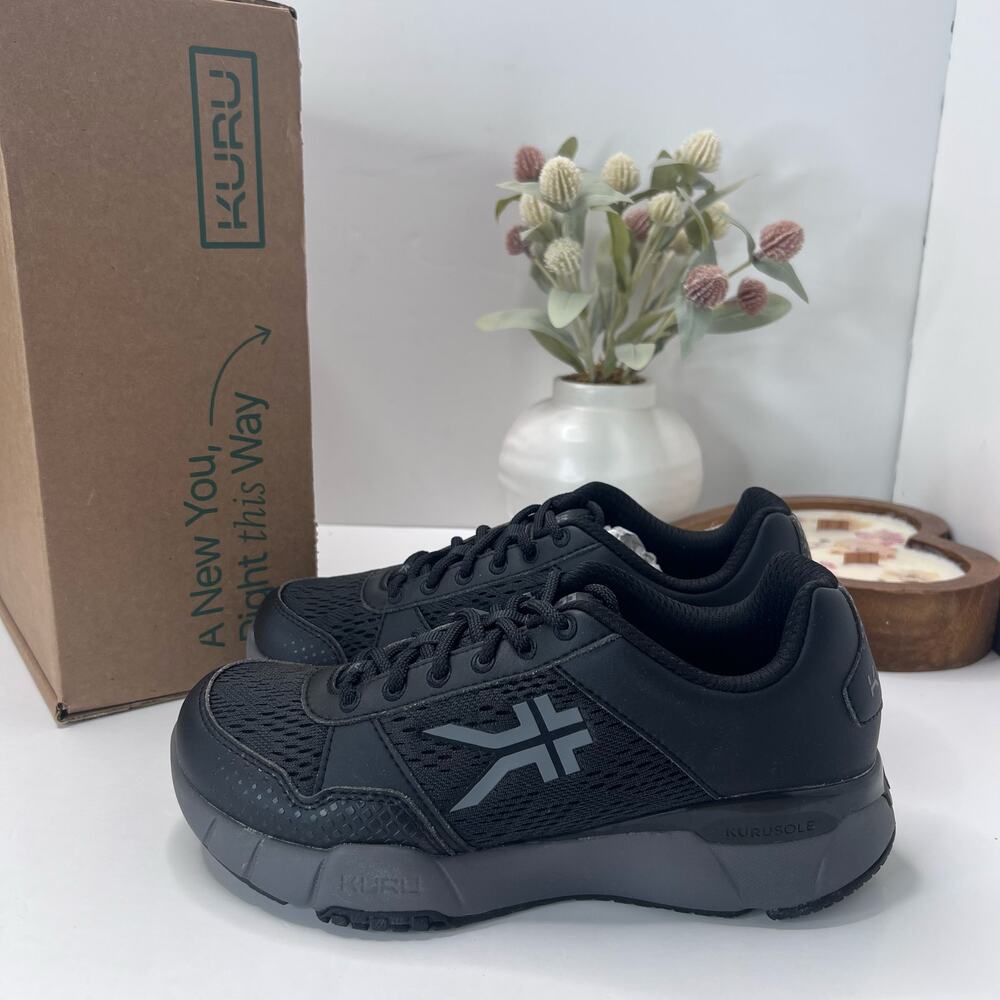 Kuru Quantum 1.5 Walking Comfort Sneaker Jet Black/Slate Gray Women 8M NWB